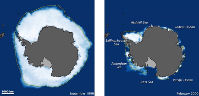 Антарктиданың көлемі өзгеріп отырады